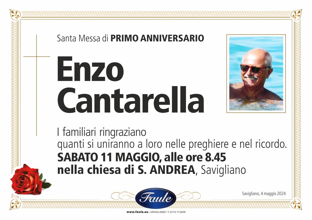 Anniversario Enzo Cantarella Onoranze funebri Faule