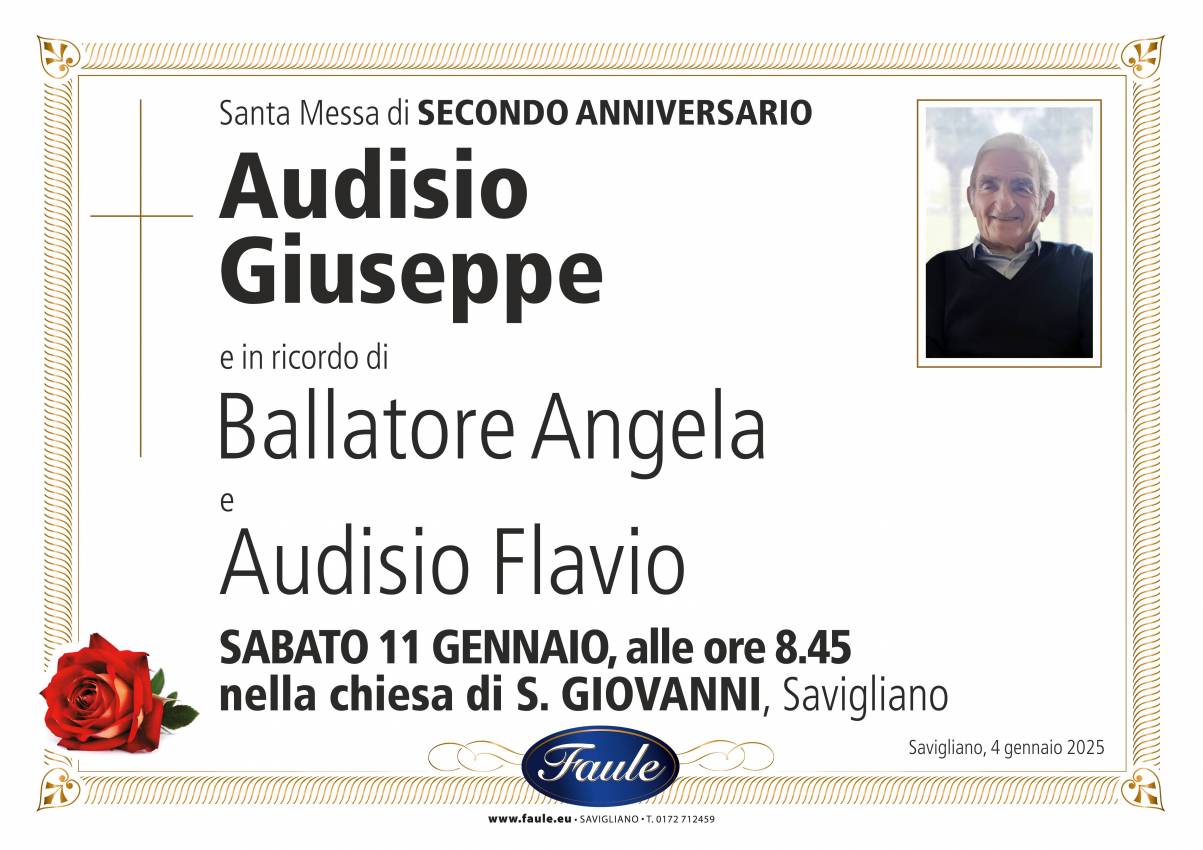 Anniversario Giovanni Audisio Onoranze funebri Faule