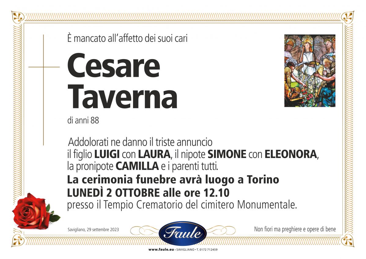 Lutto Cesare Taverna Onoranze funebri Faule