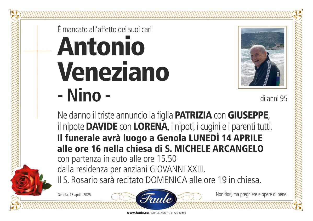 Lutto Antonio Veneziano Onoranze funebri Faule