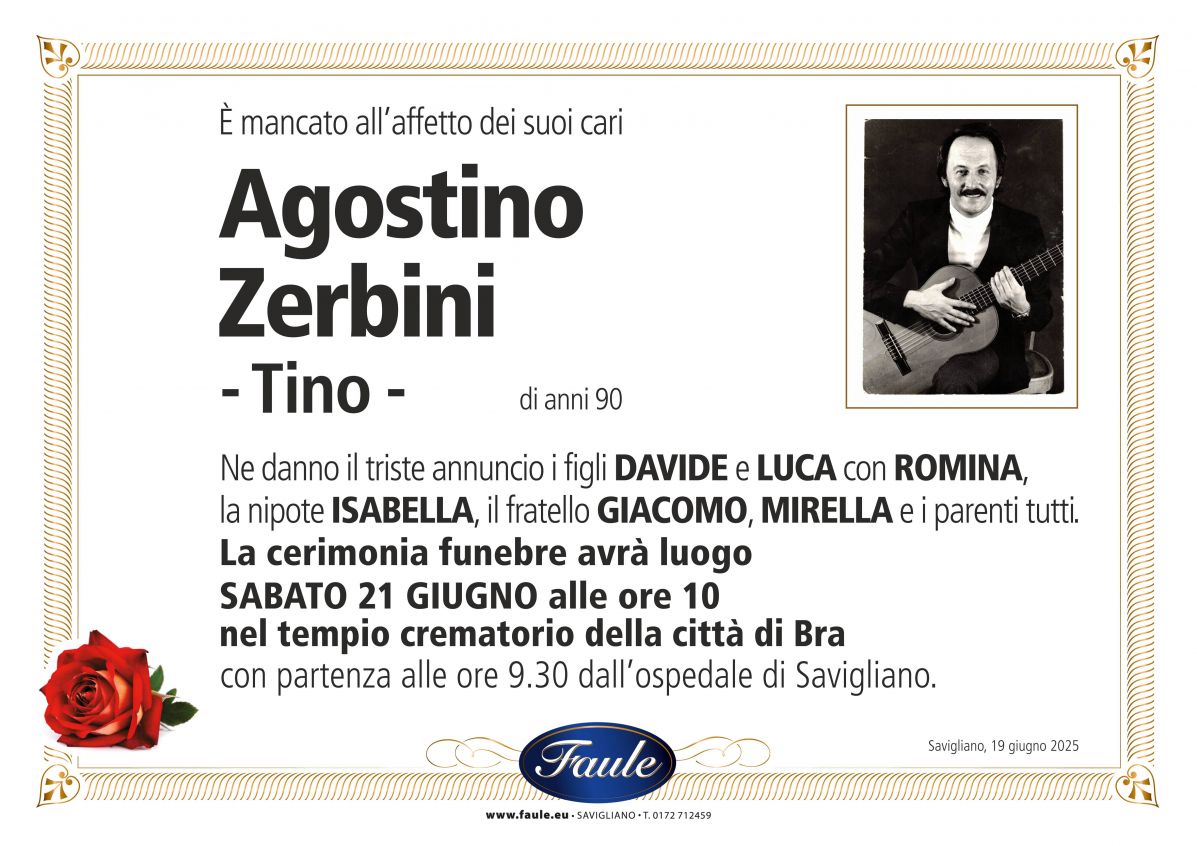 Lutto Antonio Zerbini Onoranze funebri Faule