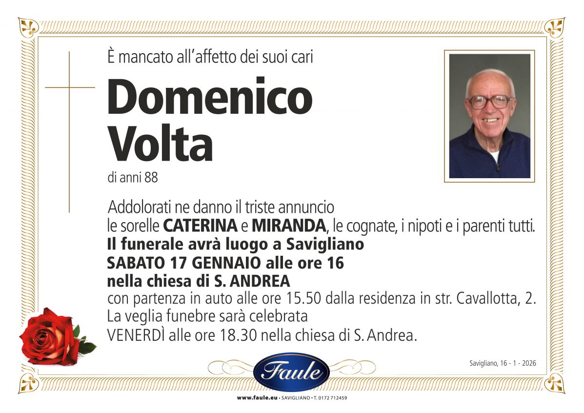Lutto Domenico Volta Onoranze funebri Faule