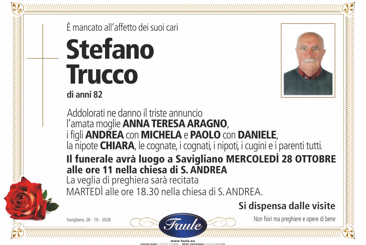 Lutto Stefano Trucco Onoranze funebri Faule